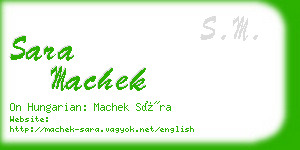 sara machek business card